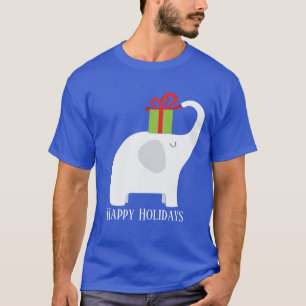 T-shirt Festive Noël éléphant blanc ajouter le texte T-shi