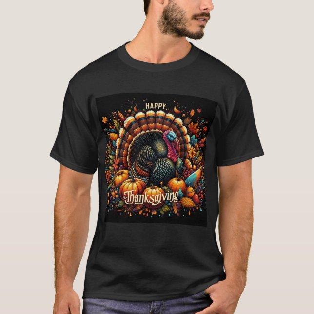 T-shirt Festive Thanksgiving Design (Devant)