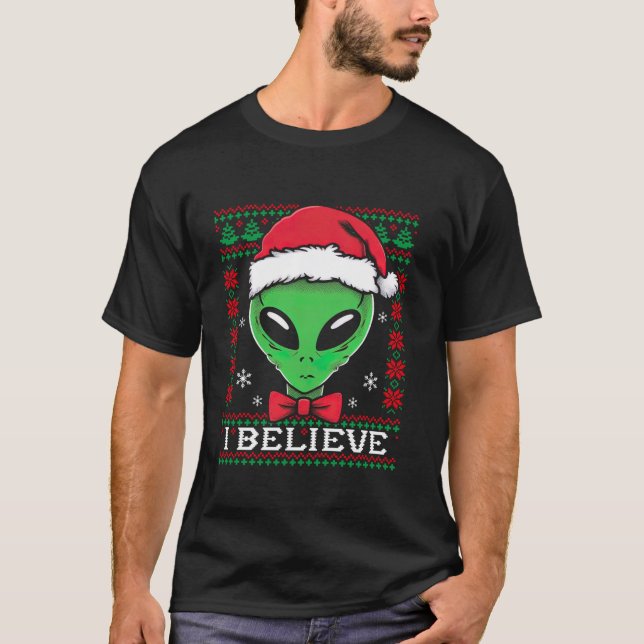 T-shirt Festive UFO père Noël Alien Vilain Noël Sci Fi Lov (Devant)