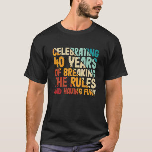 T-shirt Fête 40 anniversaire rétro 40 ans anniversaire mo