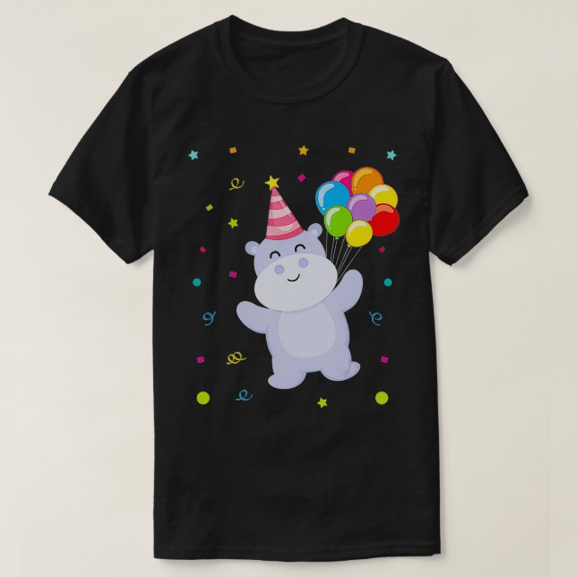 T-shirt Fête Anniversaire de enfant Ballons mignons Anim (Design devant)