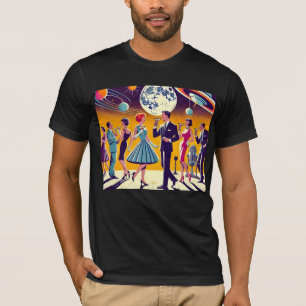 T-shirt Fête Cocktail d'Ère Spatiale Milieu de Siècle 60