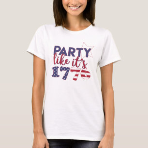 T-shirt Fête comme en 1776 - American Flag Typography