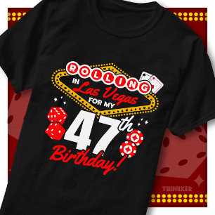 T-shirt Fête d'anniversaire 47 ans au casino à Las Vegas a