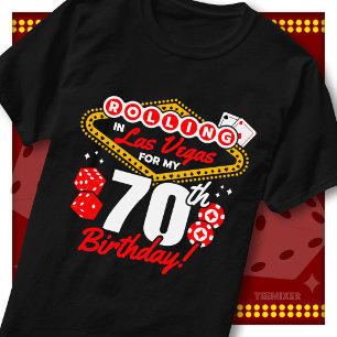 T-shirt Fête d'anniversaire 70 ans au casino à Las Vegas