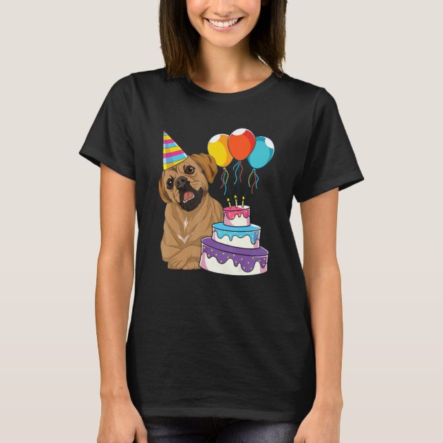 T-shirt Fête d'anniversaire Animal Chien Propriétaire Chie (Devant)