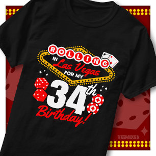 T-shirt Fête d'anniversaire Casino Rolling In Las Vegas 34