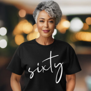 T-shirt Fête d'anniversaire chic noir blanc 60 ans