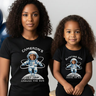 T-shirt Fête d'anniversaire d'astronaute 1er tour autour d