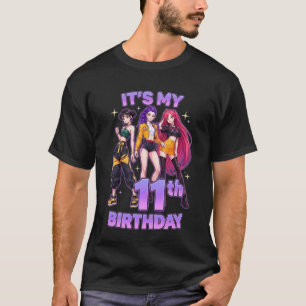 T-shirt Fête d'anniversaire de 11 ans Enfants K pop Filles