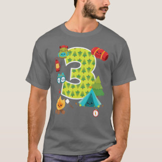 T-shirt Fête d'anniversaire de 3 ans de fille de nuit dans