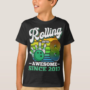 T-shirt Fête d'anniversaire de bowling qui entre dans sa 8