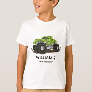 T-shirt Fête d'anniversaire de camion monstre minimaliste 