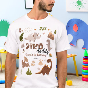 T-shirt Fête d'anniversaire de dinosaure mignon aquarelle 