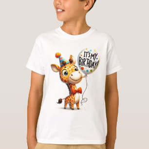 T-shirt Fête d'anniversaire de Giraffe