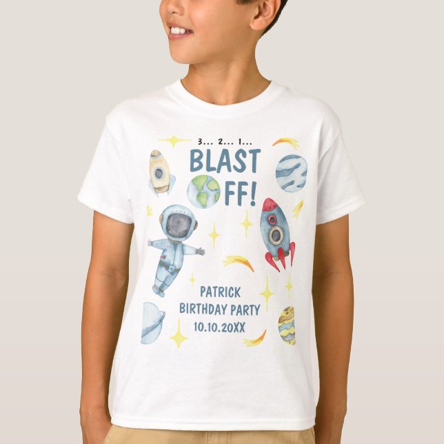 T-shirt Fête d'anniversaire de l'astronaute (Devant)