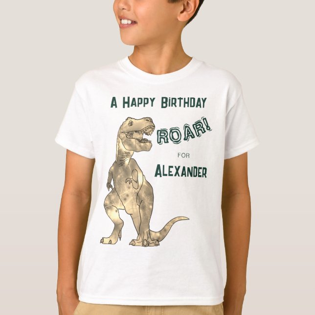 T-shirt Fête d'anniversaire des garçons Dinosaur T-Rex (Devant)