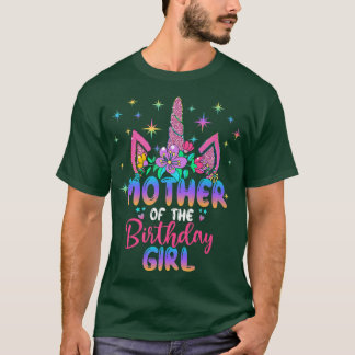 T-shirt Fête d'anniversaire licorne de la mère de la fille
