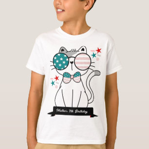 T-shirt Fête d'anniversaire patriotique pour garçons avec 
