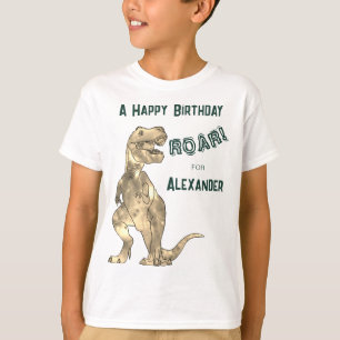 T-shirt Fête d'anniversaire personnalisée dinosaure T-Rex 