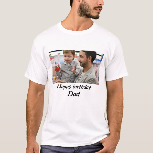 T-shirt Fête d'anniversaire personnalisée papa photo (Devant)