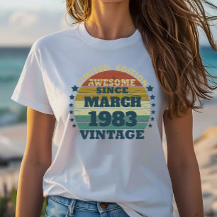 T-shirt Fête d'anniversaire personnalisée quarante vintage