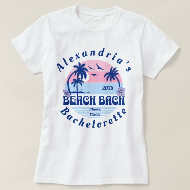 T-shirt Fête de Bachelorette de la mariée sur la plage (Design devant)