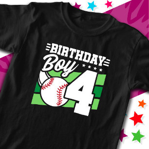 T-shirt Fête de baseball 4 ans Thème 4ème anniversaire Gar