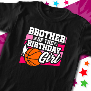 T-shirt Fête de basket-ball pour enfants Frère de la fille