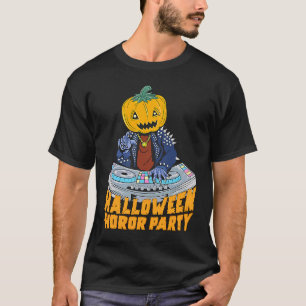 T-shirt Fête de citrouilles d'Halloween Dj fêtards d'Hallo