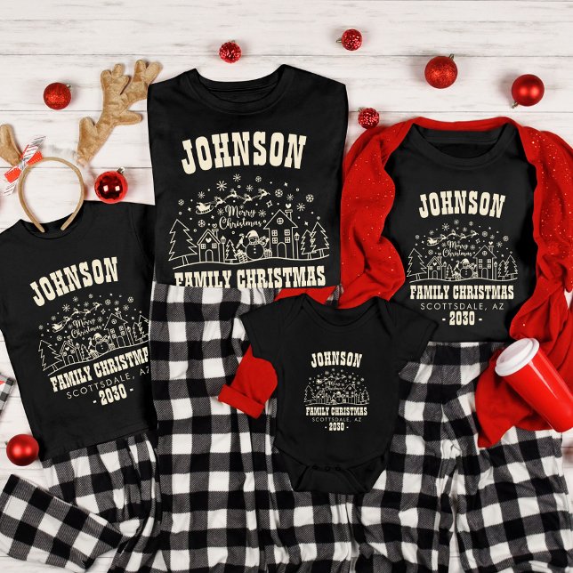 T-shirt Fête de famille Snowman tendance personnalisée (Créateur téléchargé)