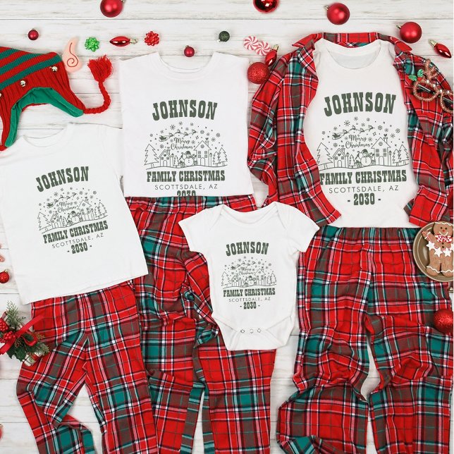 T-shirt Fête de famille Snowman tendance personnalisée (Créateur téléchargé)