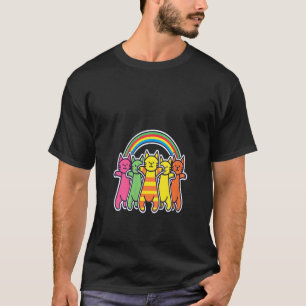 T-shirt Fête de femmes Chat arc-en-ciel EDM Festival Rave