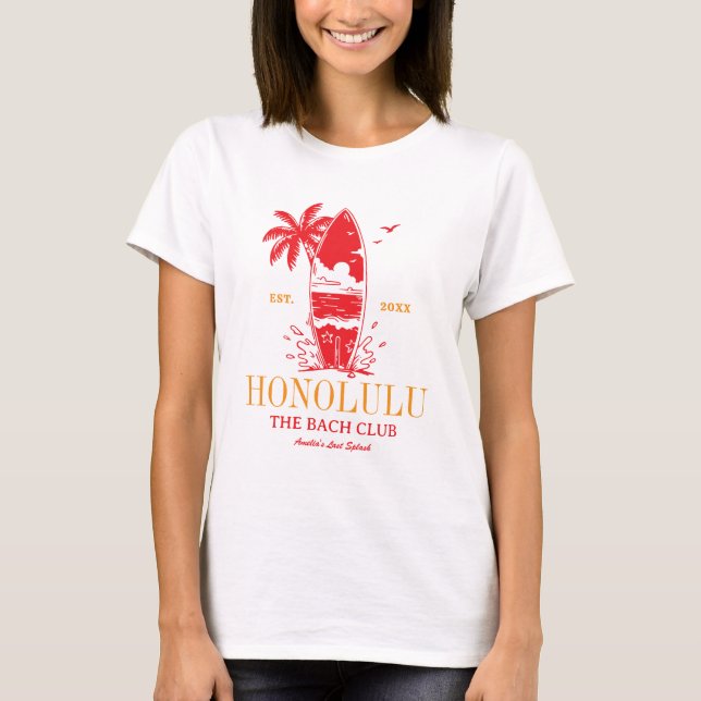 T-shirt Fête de Fille à la Plage Club de Surf d'Honolulu (Devant)