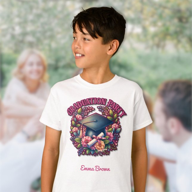 T-shirt Fête de graduation Floral (Créateur téléchargé)