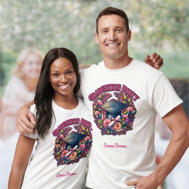 T-shirt Fête de graduation Floral (Créateur téléchargé)