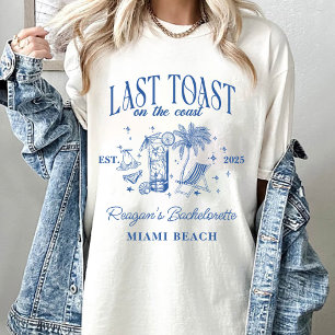T-shirt Fête de jeune fille côtière moderne cocktail bleu