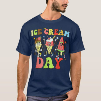 T-shirt Fête de la crème glacée Chemise d'été Fête nationa