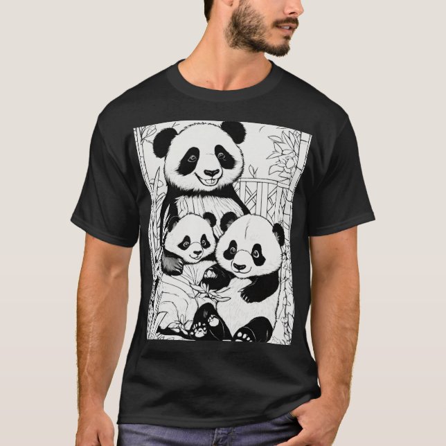T-shirt Fête de la famille Panda (Devant)