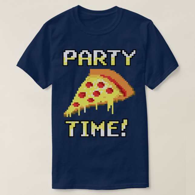 T-shirt Fête de la pizza à la mode Graphique Pixelated Tim (Design devant)
