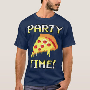 T-shirt Fête de la pizza à la mode Graphique Pixelated Tim