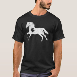 T-shirt Fête de la Saint-Patrick Cheval Shamrock Irlandais