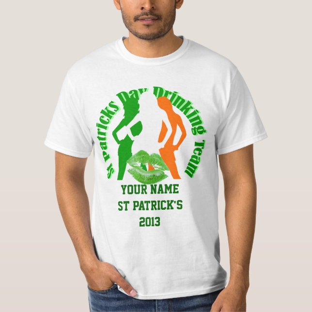 T-shirt Fête de la St Patrick irlandaise personnalisée (Devant)