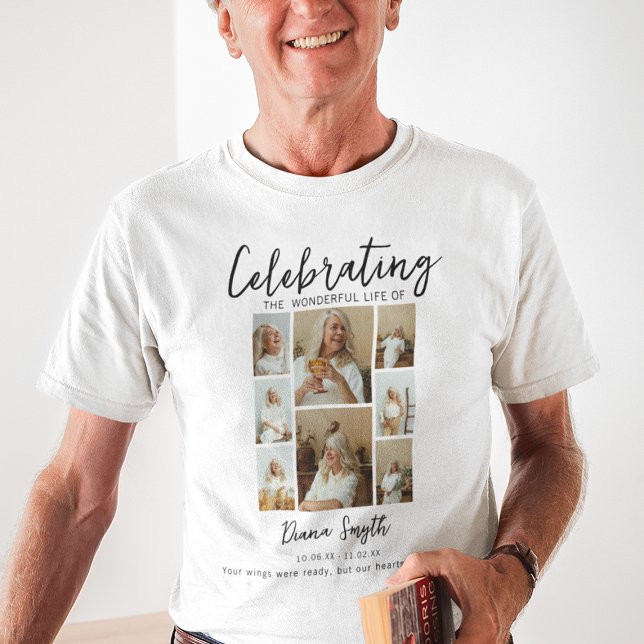 T-shirt Fête De La Vie | 8 Mémorial photo Collage (Créateur téléchargé)