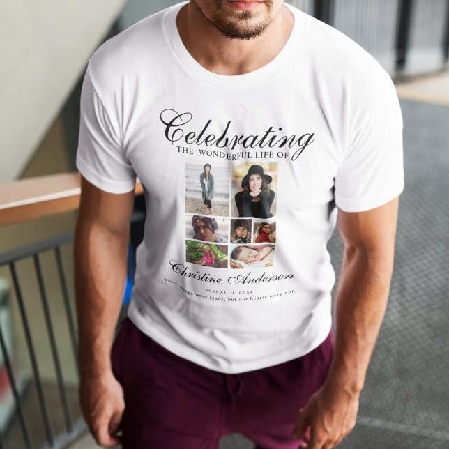 T-shirt Fête De La Vie | Mémorial photo Collage (Créateur téléchargé)