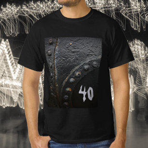 T-shirt Fête de l'homme minimaliste en métal noir