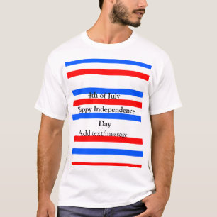 T-shirt Fête de l'indépendance des bandes bleues rouges 4 