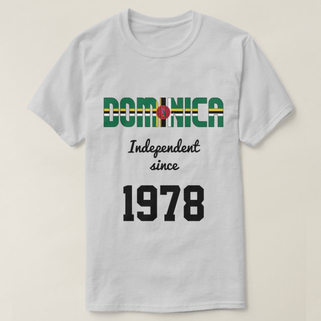 T-shirt Fête de l'indépendance du drapeau de la Dominique (Design devant)