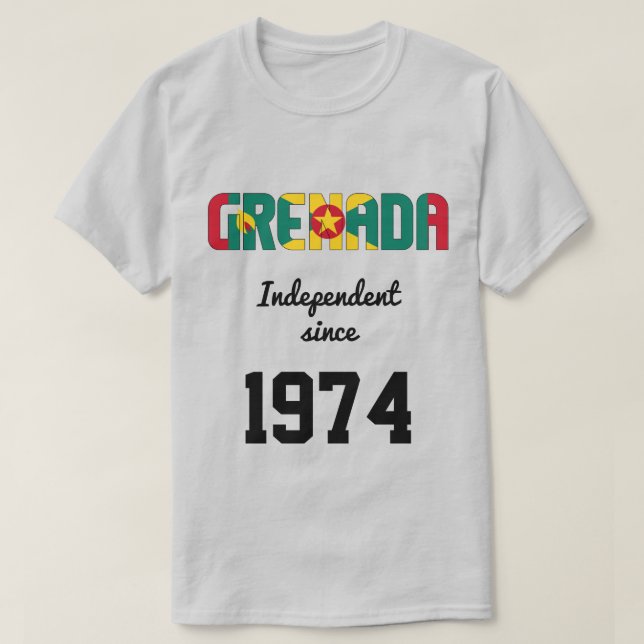 T-shirt Fête de l'indépendance du drapeau de la Grenade (Design devant)
