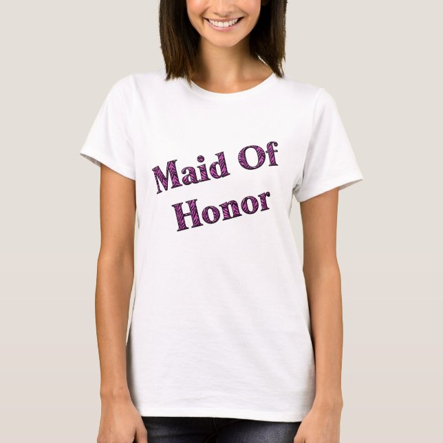 T-shirt Fête De Mariage Pink Zebra De La Femme D'Honneur (Devant)